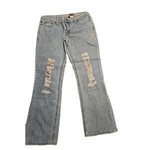 Vintage Y2K Bongo upcycled Patched Flare Jeans Juniors Size 15Retro Pants